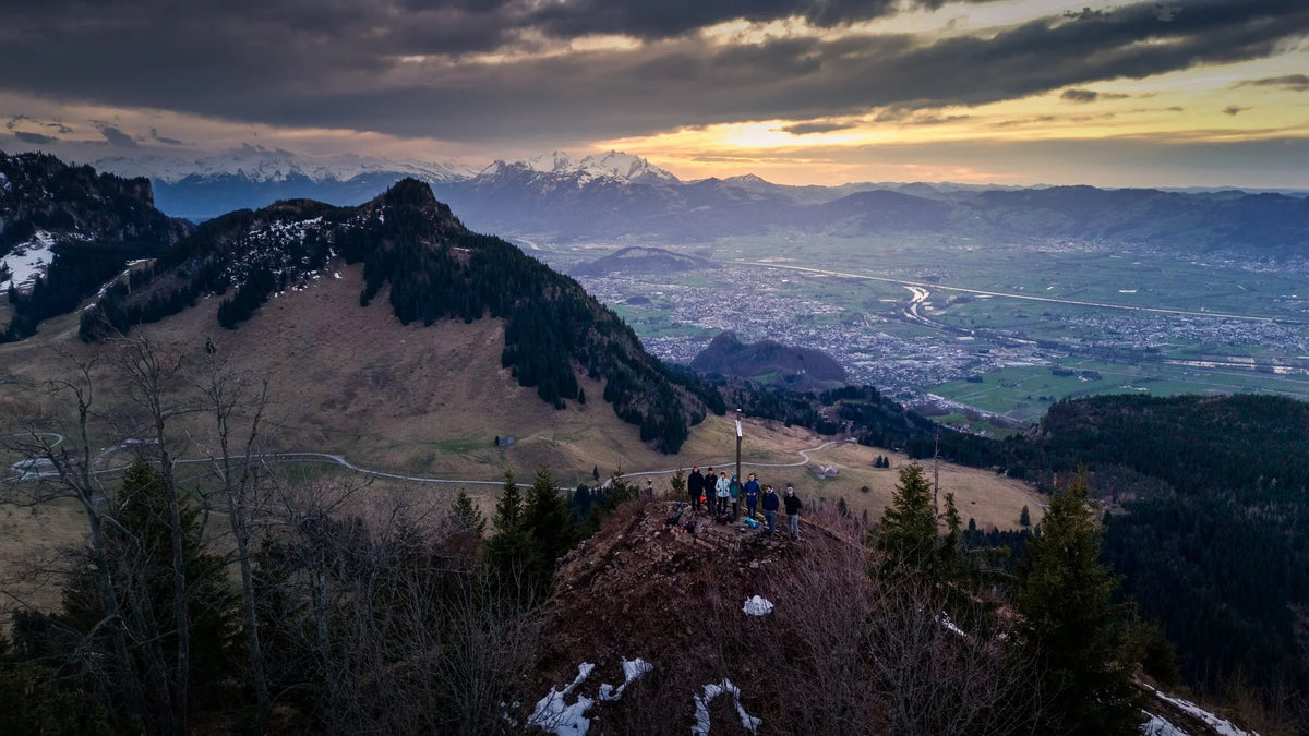 Community adventure, sunset hike to the Staufenspitze above Dornbirn, Vorarlberg