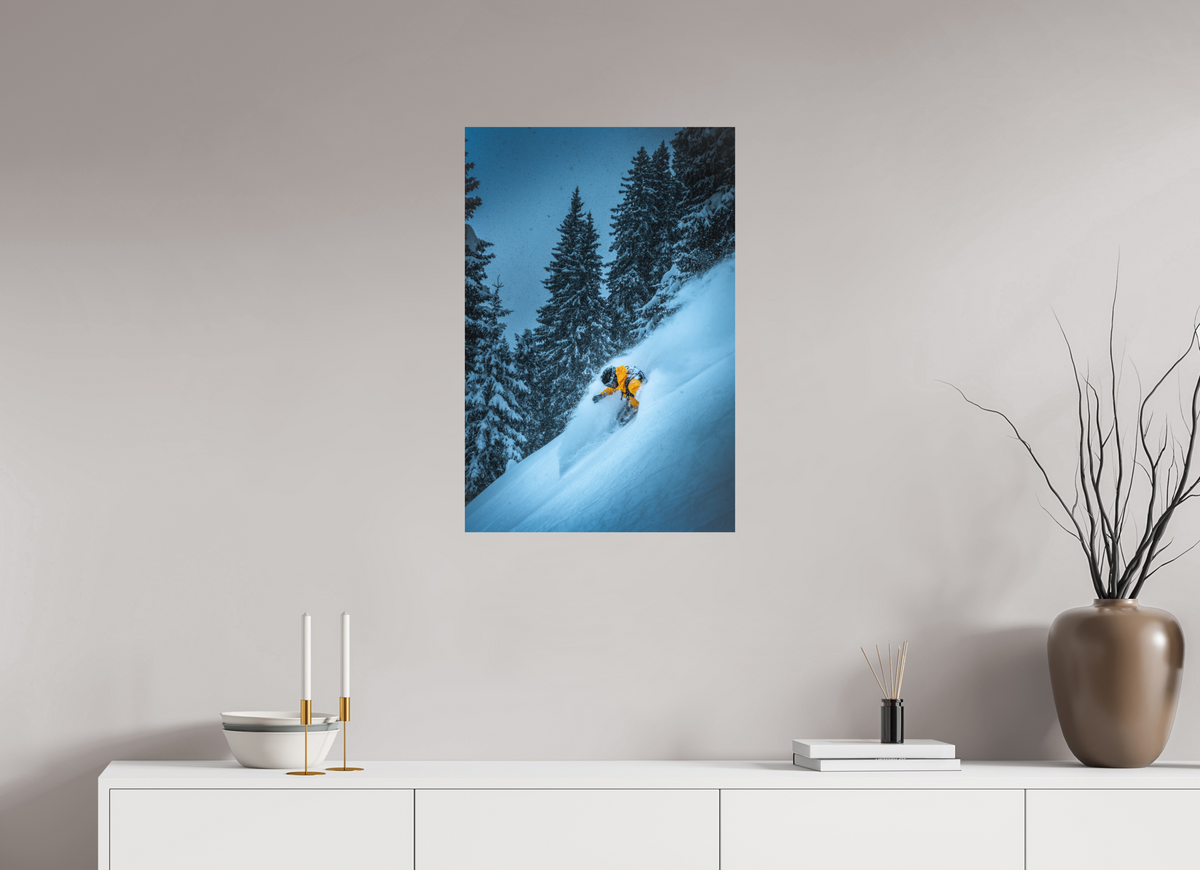 50 x 75 cm, Papierprint ohne Rahmen Powder Turn at the Sonnenkopf, Klostertal