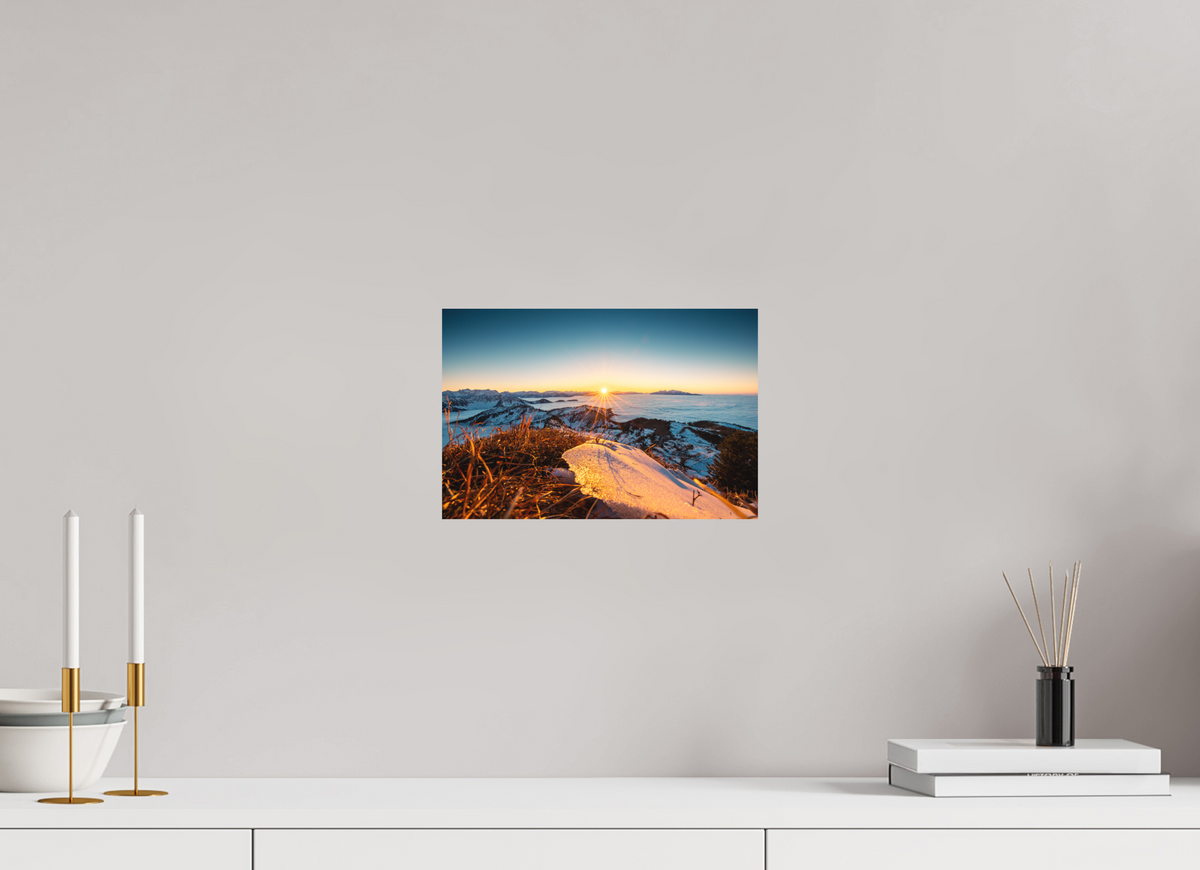 30 x 20 cm, Papierprint ohne Rahmen Sunset at the Hohe Matona, Vorarlberg