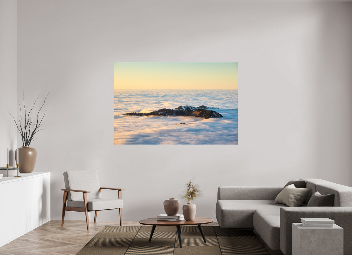 180 x 120 cm, Photo Print Under Acrylic Glass Island in the Sea of Fog, Hohe Matona