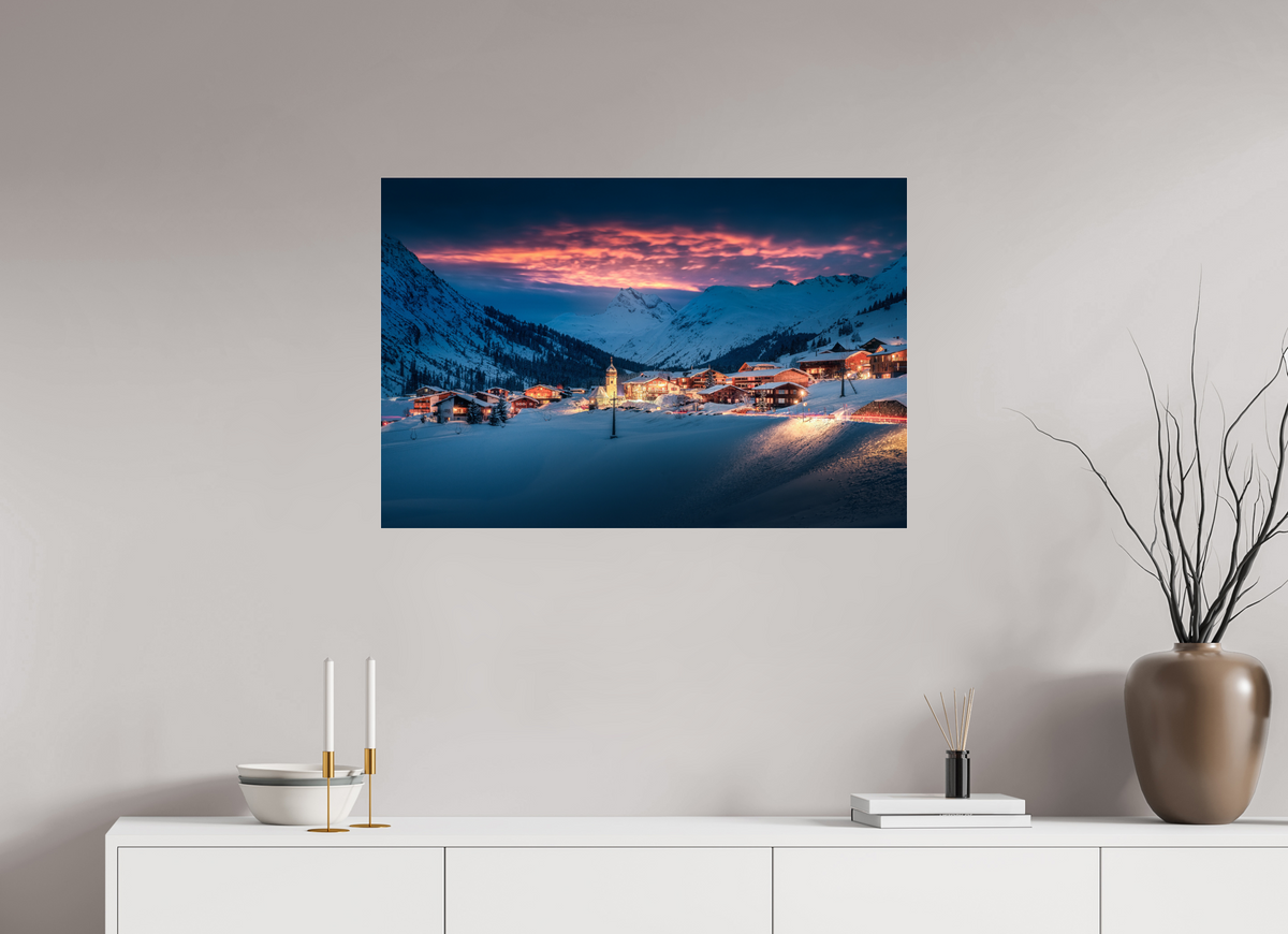 90 x 60 cm, Photo Print Under Acrylic Glass Zug Village, Arlberg
