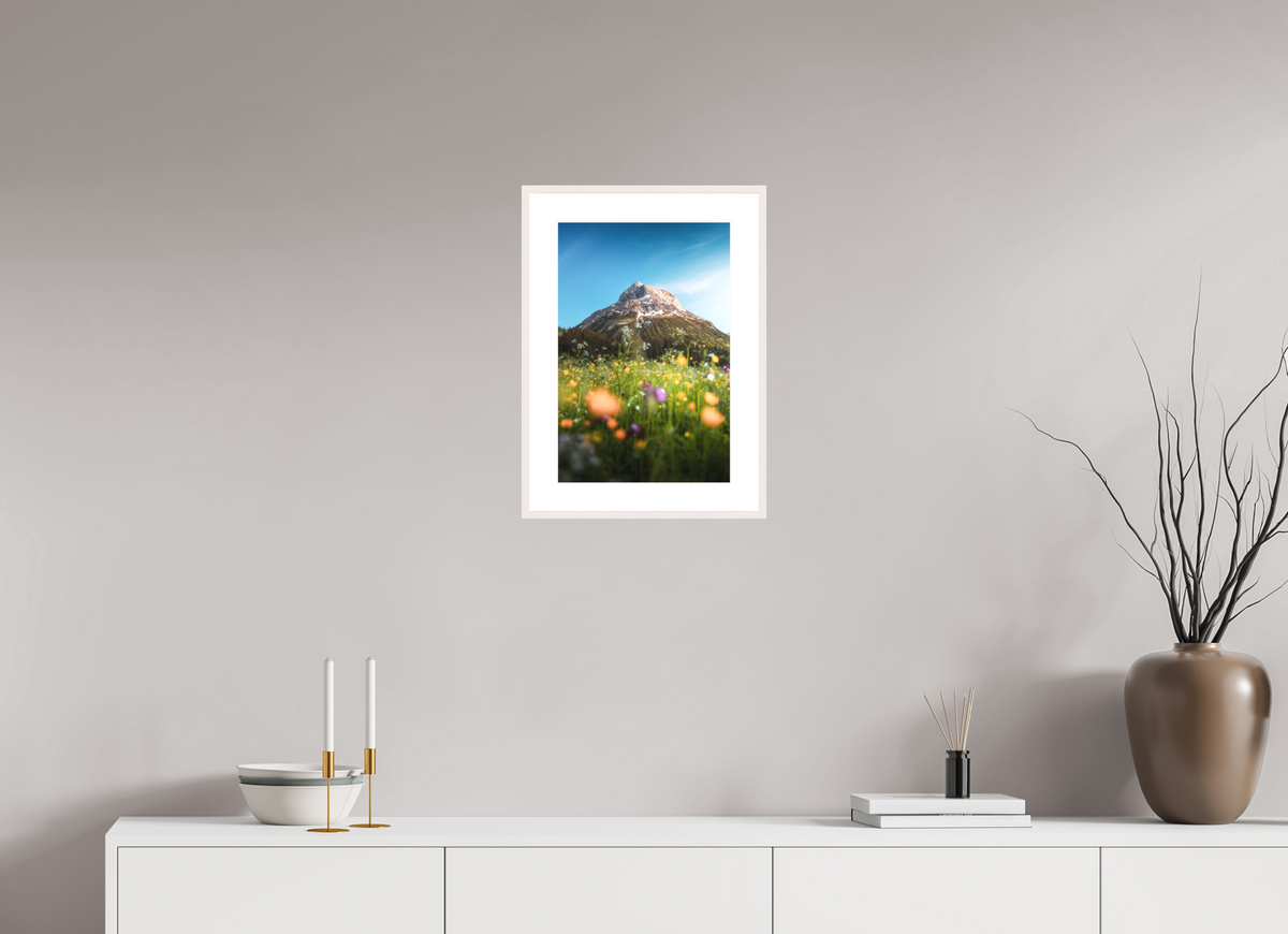 30 x 45 cm, Rahmen-Weiß Omeshorn in the Sunset Glow, Lech