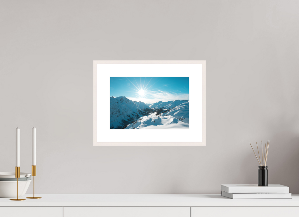 30 x 20 cm, Rahmen-Weiß Winter Mood in the Zugertal, Lech