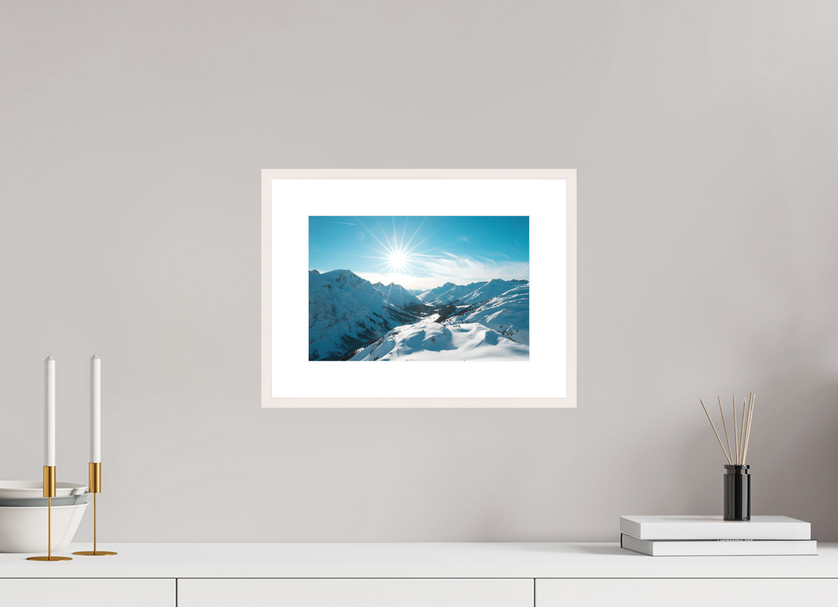 30 x 20 cm, Rahmen-Weiß Winter Mood in the Zugertal, Lech