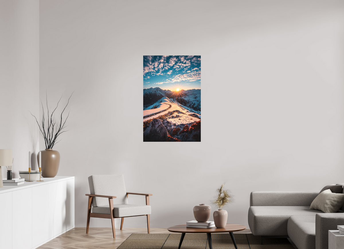 70 x 105 cm, Papierprint ohne Rahmen Kriegerhorn at Sunset, Lech