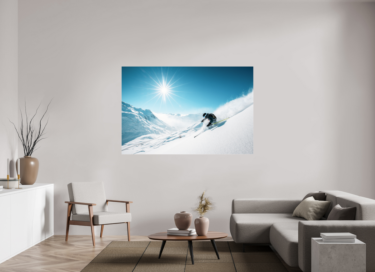 180 x 120 cm, Photo Print Under Acrylic Glass Freeride Action, Zürs