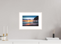 30 x 20 cm, Rahmen-Weiß Sunset at the Boathouse, Lake Constance
