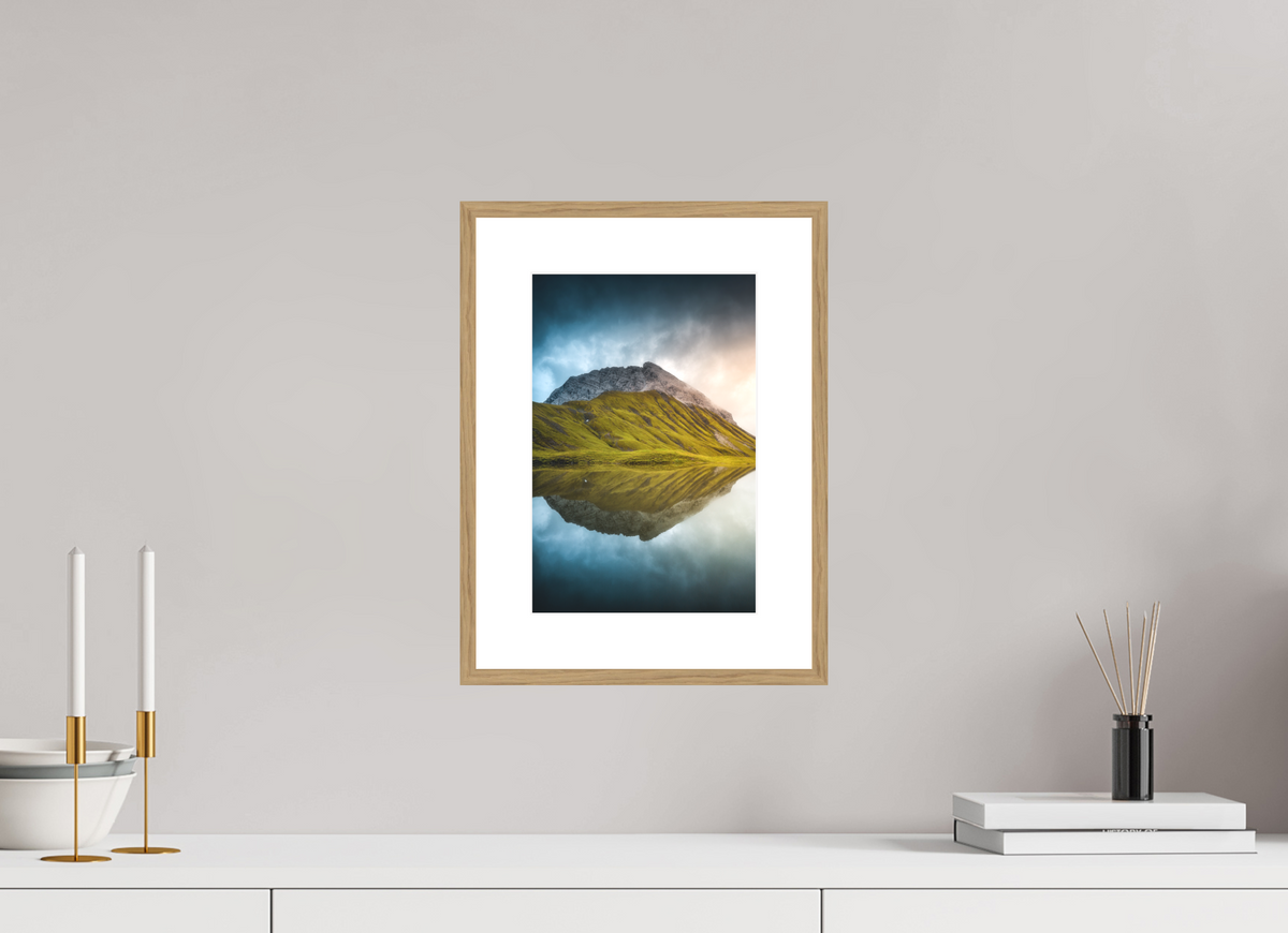 20 x 30 cm, Rahmen-Holzoptik Morning Light at the Monzabonsee, Zürs