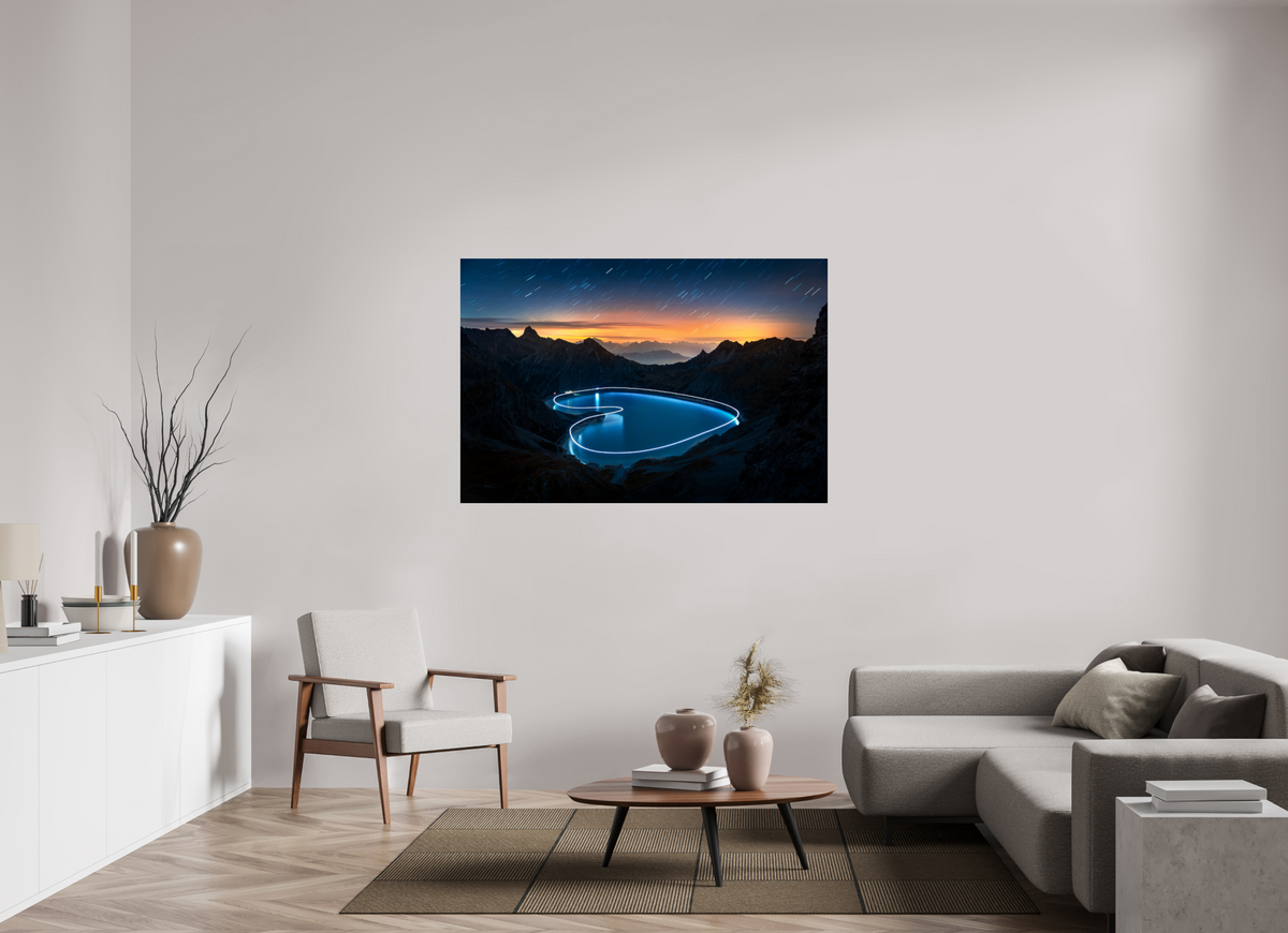 150 x 100 cm, Photo Print Under Acrylic Glass Lünersee Heart, Vorarlberg