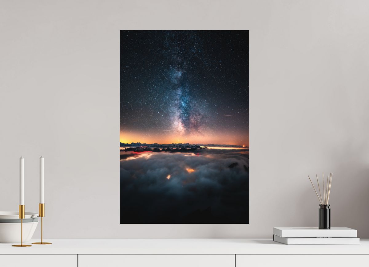 40 x 60 cm, Papierprint ohne Rahmen Säntis Milky Way at Night, Switzerland