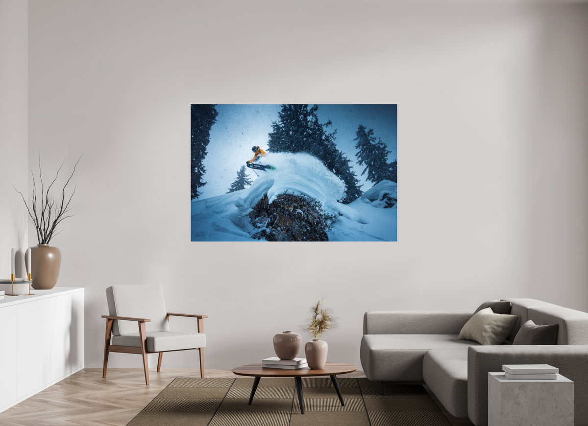 180 x 120 cm, Photo Print Under Acrylic Glass Freeride Jump, Sonnenkopf