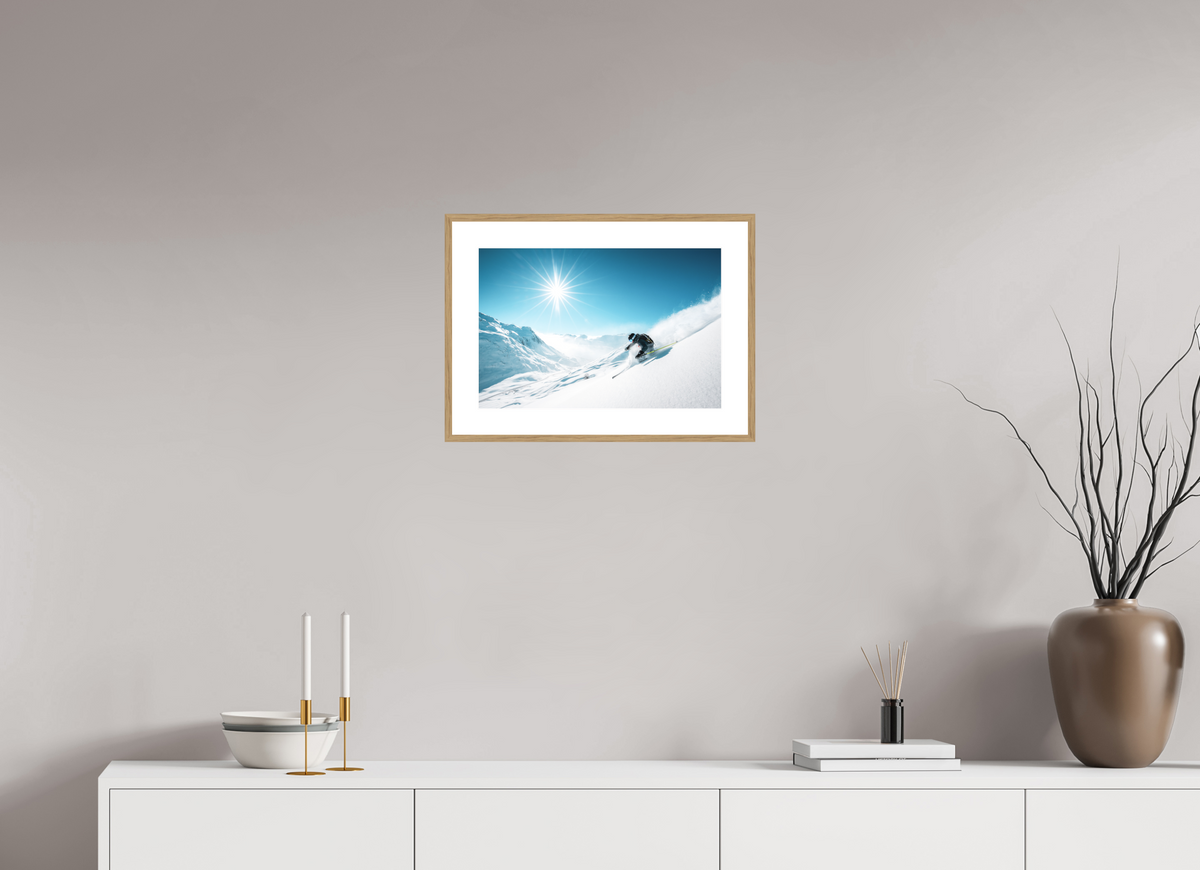 45 x 30 cm, Rahmen-Holzoptik Freeride Action, Zürs