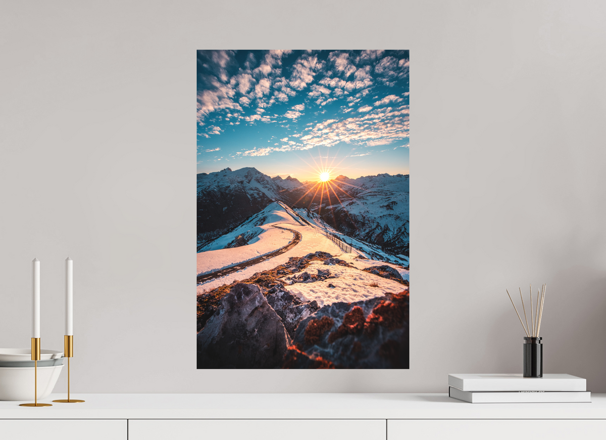 40 x 60 cm, Papierprint ohne Rahmen Kriegerhorn at Sunset, Lech
