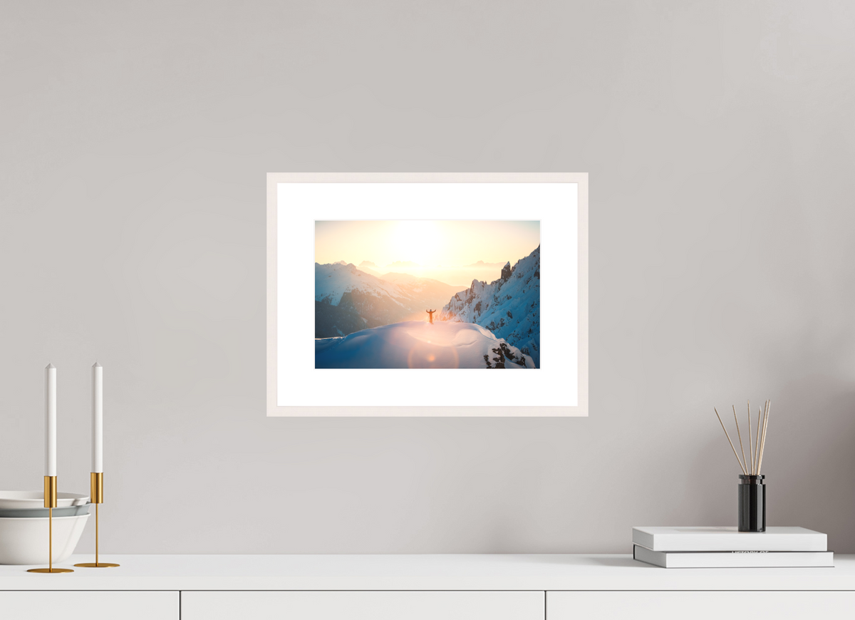 30 x 20 cm, Rahmen-Weiß Sunset Summit, Zürs