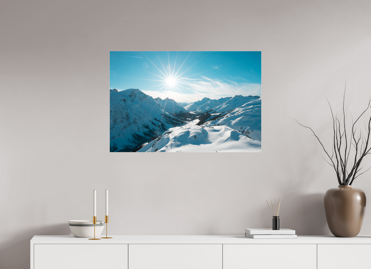 90 x 60 cm, Photo Print Under Acrylic Glass Winter Mood in the Zugertal, Lech