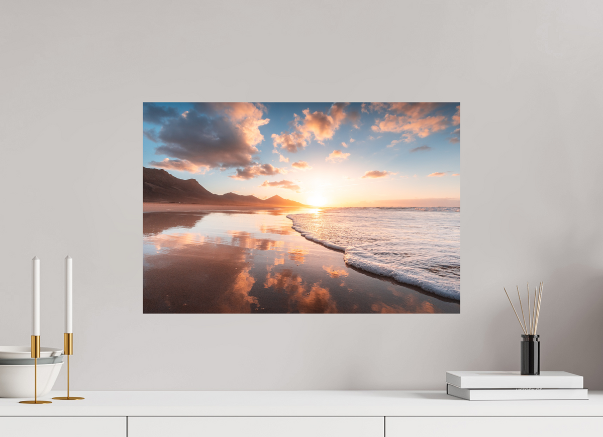 60 x 40 cm, Papierprint ohne Rahmen Sunset Reflections, Fuerteventura