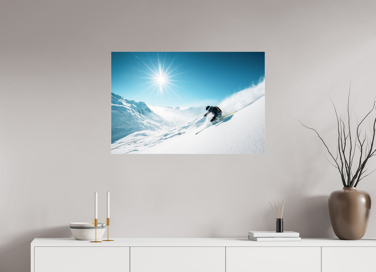 90 x 60 cm, Photo Print Under Acrylic Glass Freeride Action, Zürs