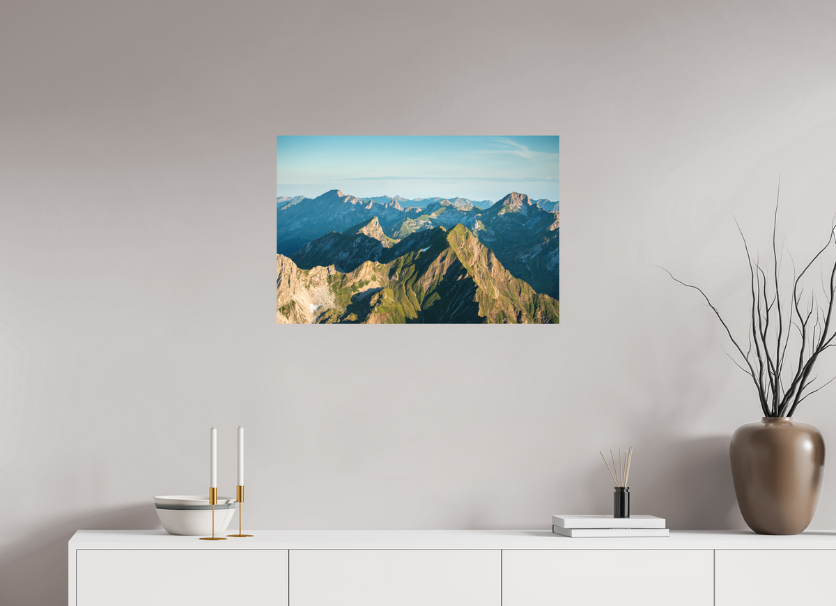 75 x 50 cm, Papierprint ohne Rahmen Mohnenfluh Morning Light, Lech Austria