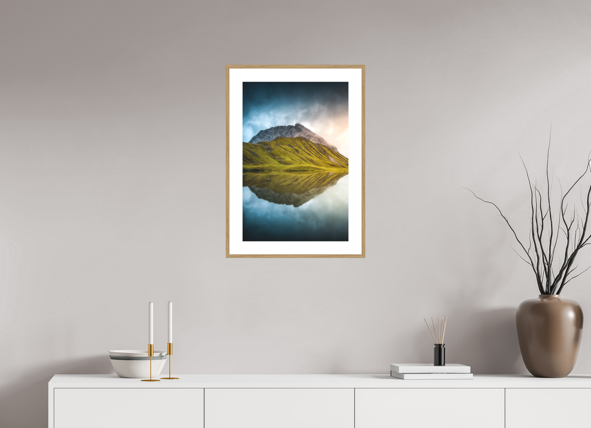 40 x 60 cm, Rahmen-Holzoptik Morning Light at the Monzabonsee, Zürs