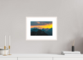 30 x 20 cm, Rahmen-Weiß Mountain Silhouettes at Sunset, Bürstegg