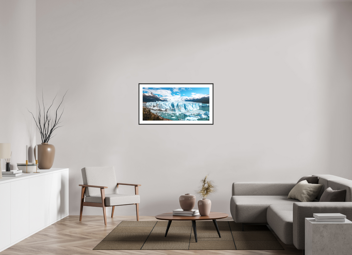 100 x 50 cm, Rahmen-Schwarz Perito Moreno Glacier, Patagonia