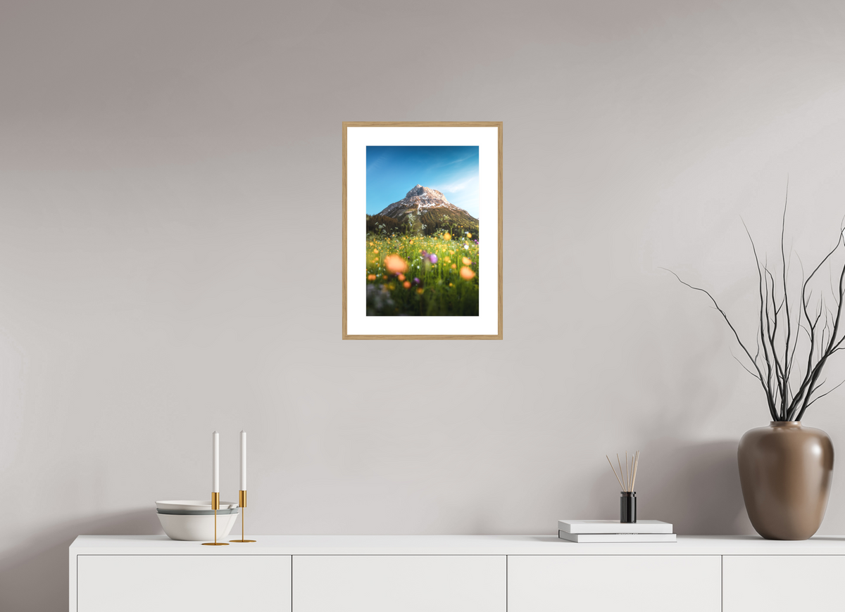 30 x 45 cm, Rahmen-Holzoptik Omeshorn in the Sunset Glow, Lech