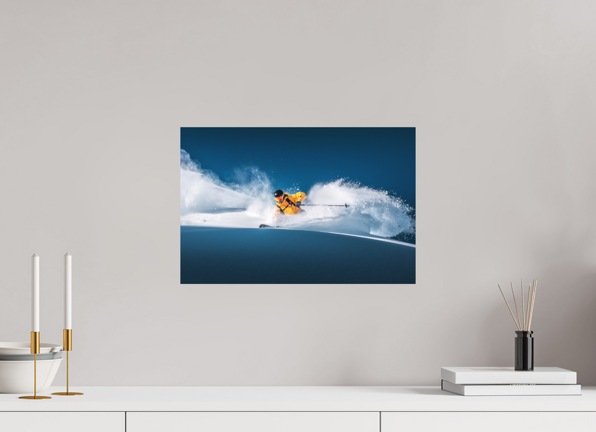 45 x 30 cm, Papierprint ohne Rahmen Powder Turns, Arlberg