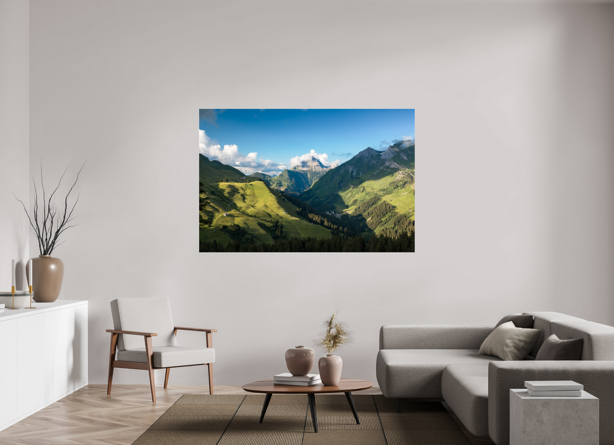 180 x 120 cm, Photo Print Under Acrylic Glass Valley View to the Biberkopf, Warth