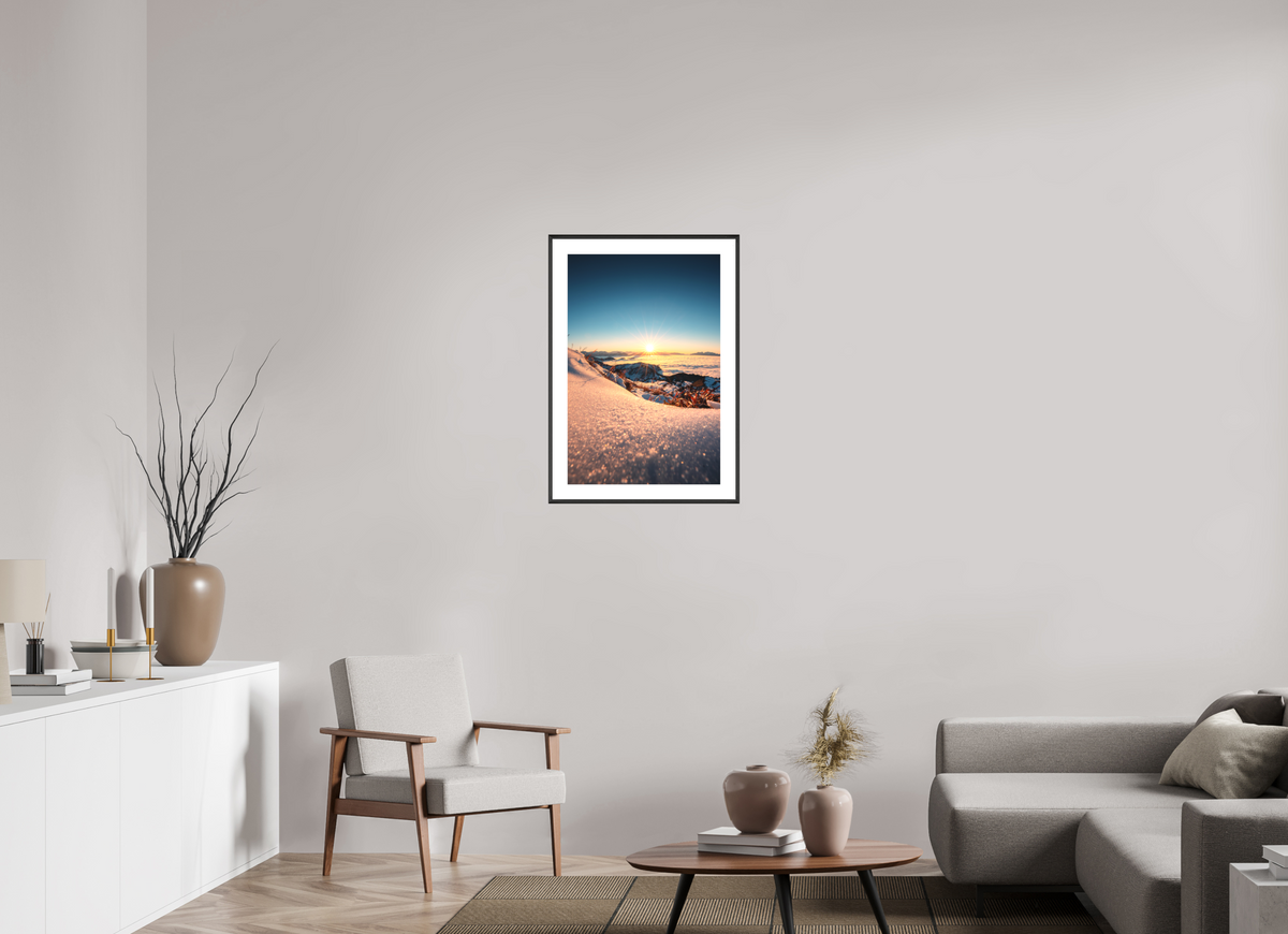 50 x 75 cm, Rahmen-Schwarz Sunset Mountain Layers, Vorarlberg
