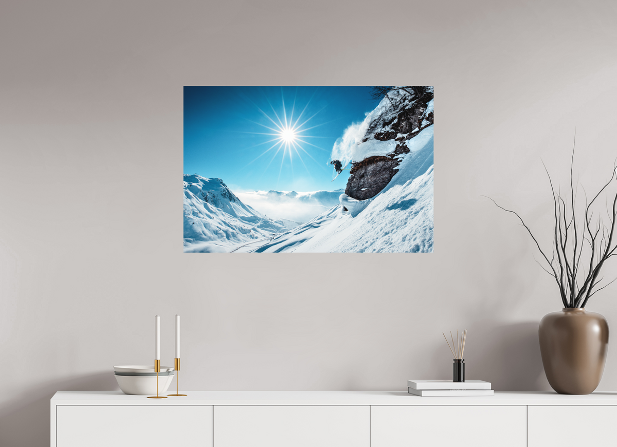 90 x 60 cm, Papierprint ohne Rahmen Freeride Jump, Lech Zürs