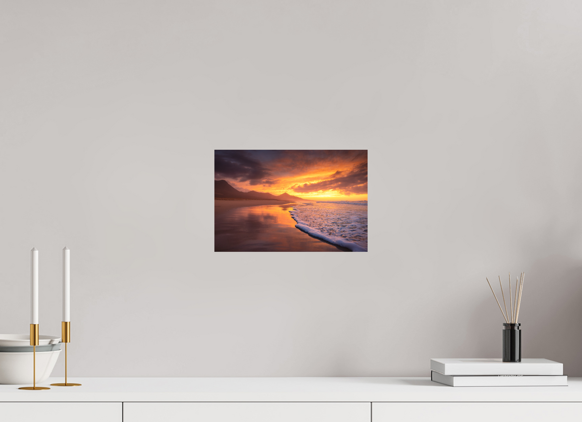 30 x 20 cm, Papierprint ohne Rahmen Dramatic Sunset on the Beach