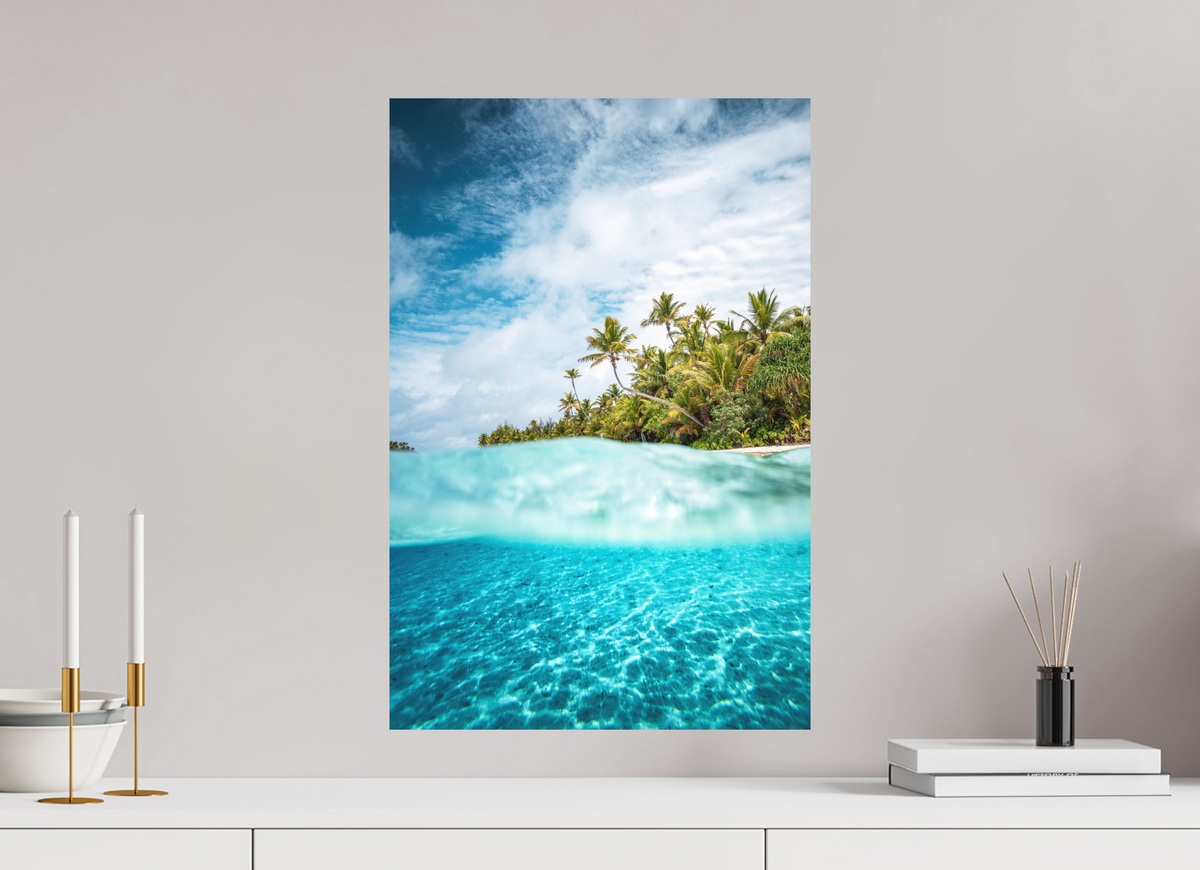 40 x 60 cm, Papierprint ohne Rahmen Above and Below the Waterline, Aitutaki