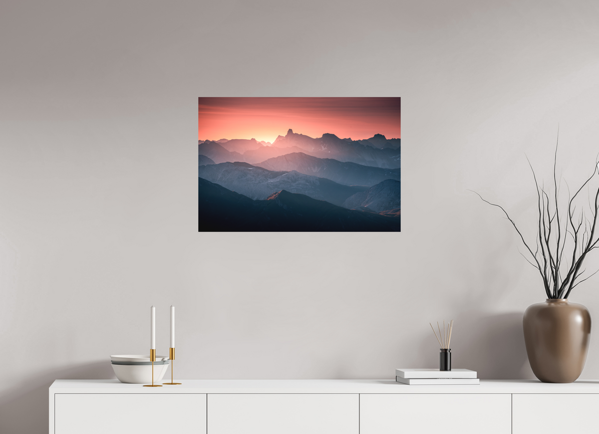 75 x 50 cm, Papierprint ohne Rahmen Mountain Layers Below the Mohnenfluh, Lech