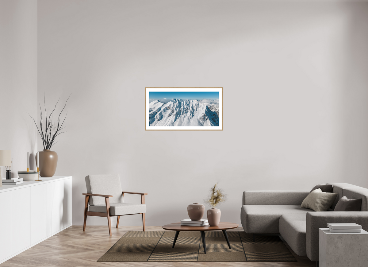 100 x 50 cm, Rahmen-Holzoptik Omeshorn Winter, Arlberg Austria