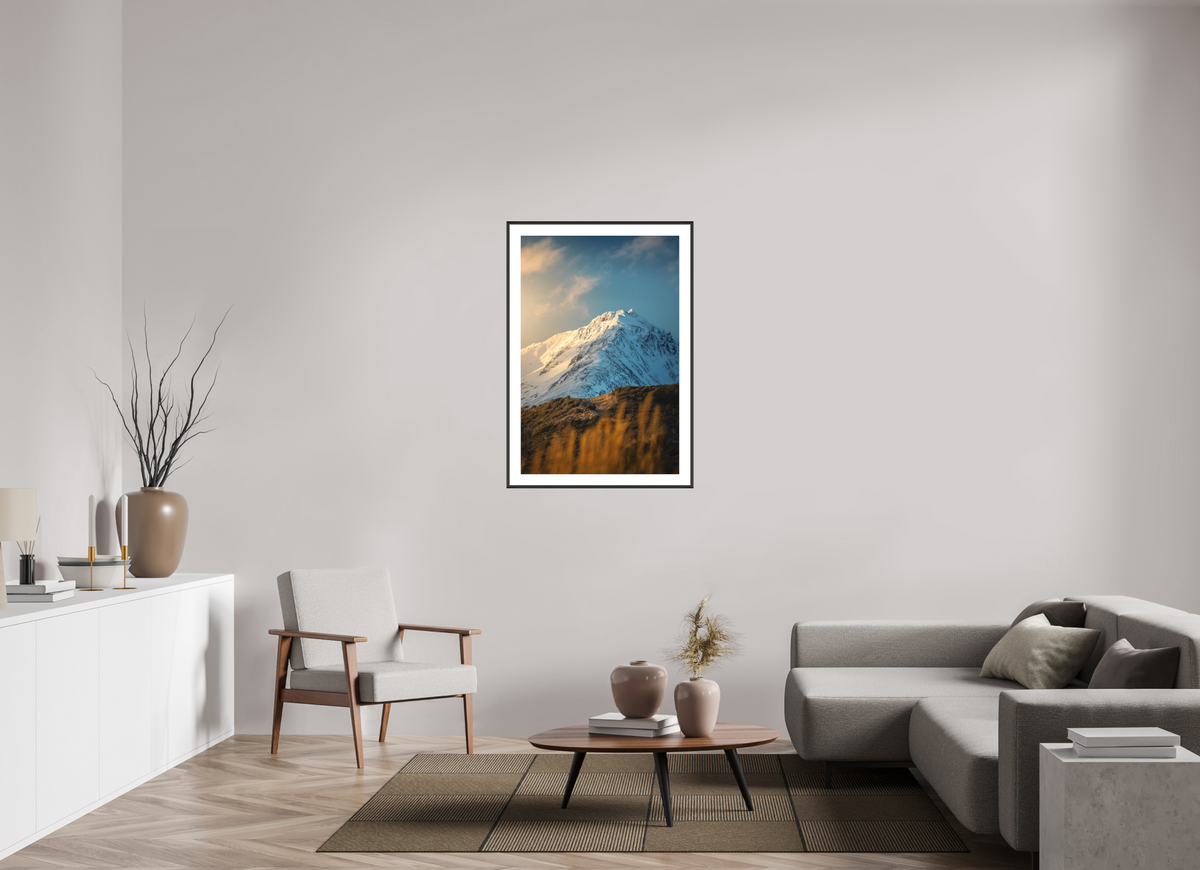70 x 105 cm, Rahmen-Schwarz Sunlit Peaks, Ushuaia