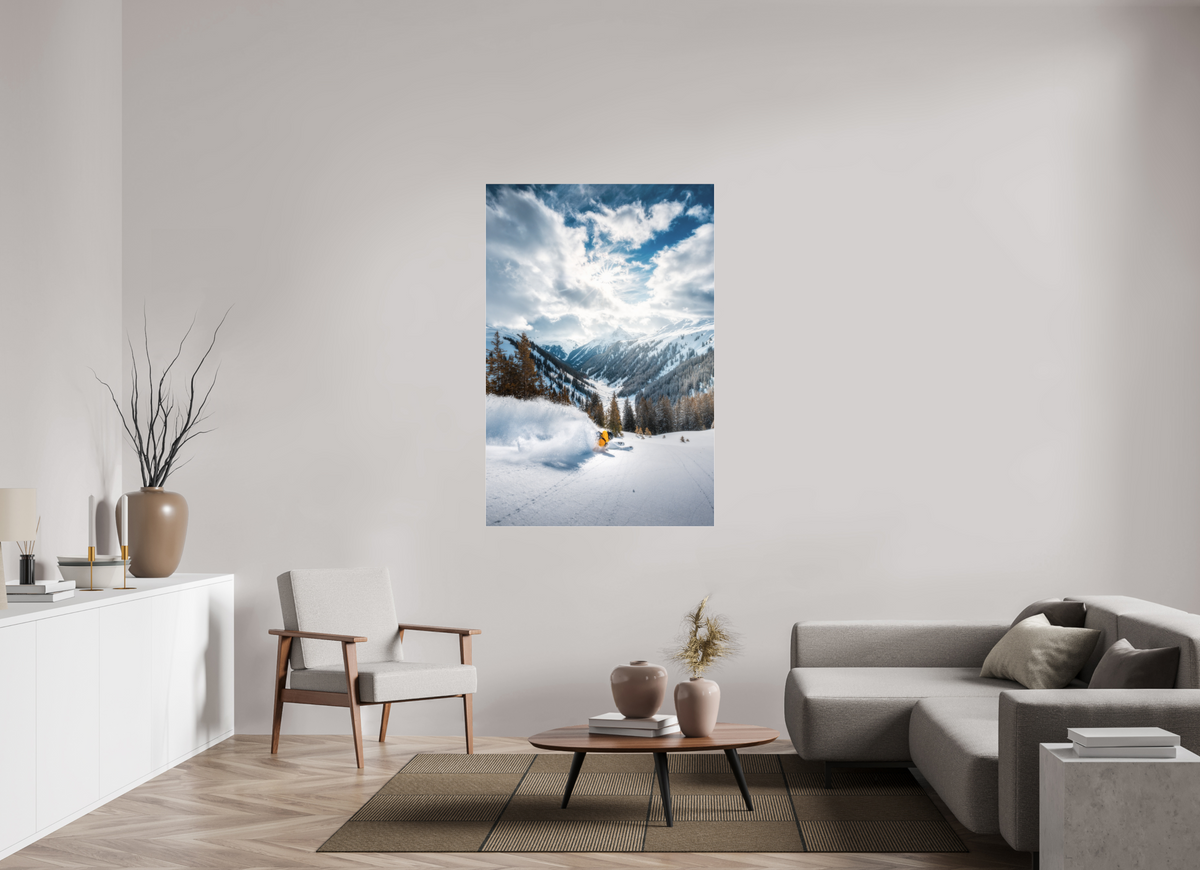 100 x 150 cm, Photo Print Under Acrylic Glass Freeride in Deep Powder, Arlberg