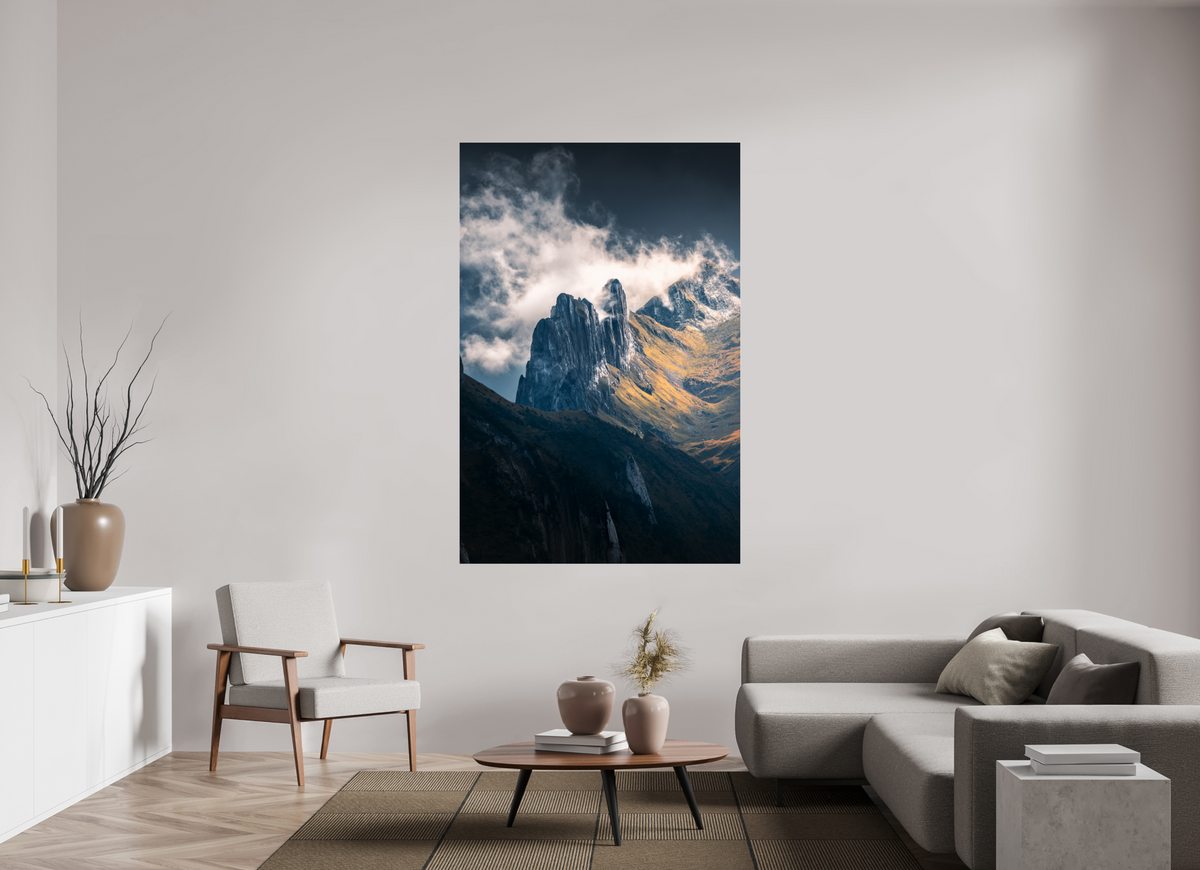 120 x 180 cm, Photo Print Under Acrylic Glass Dramatic Spire, Hoher Kasten