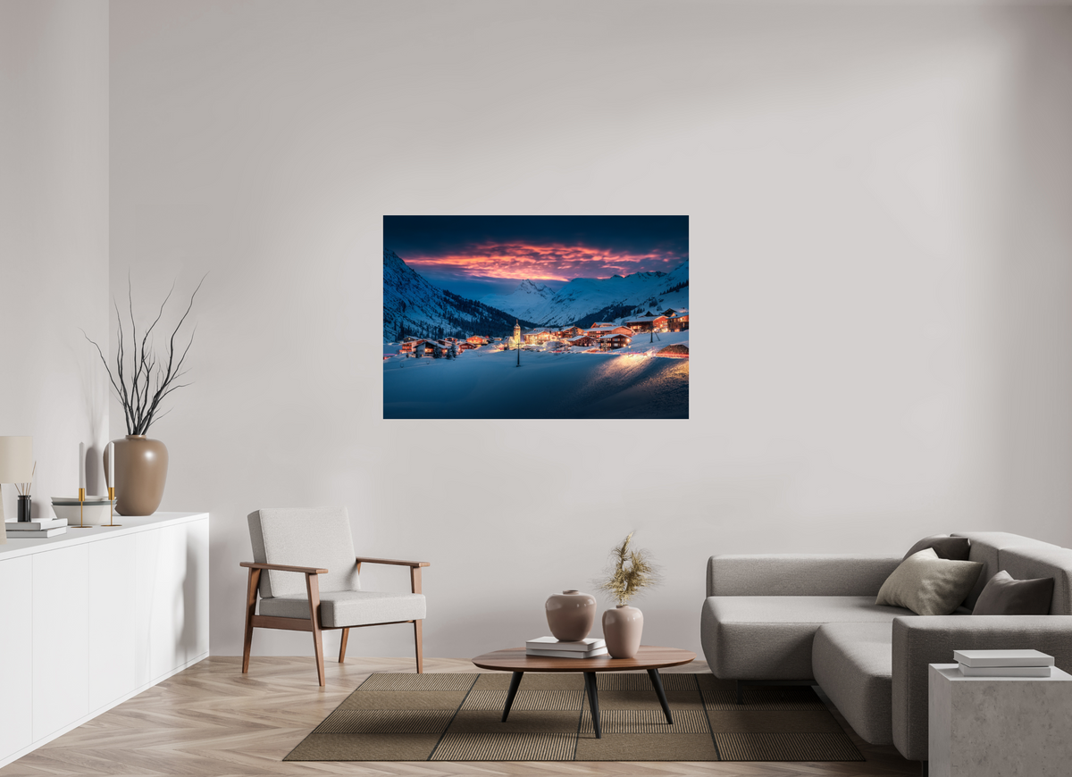 150 x 100 cm, Photo Print Under Acrylic Glass Zug Village, Arlberg