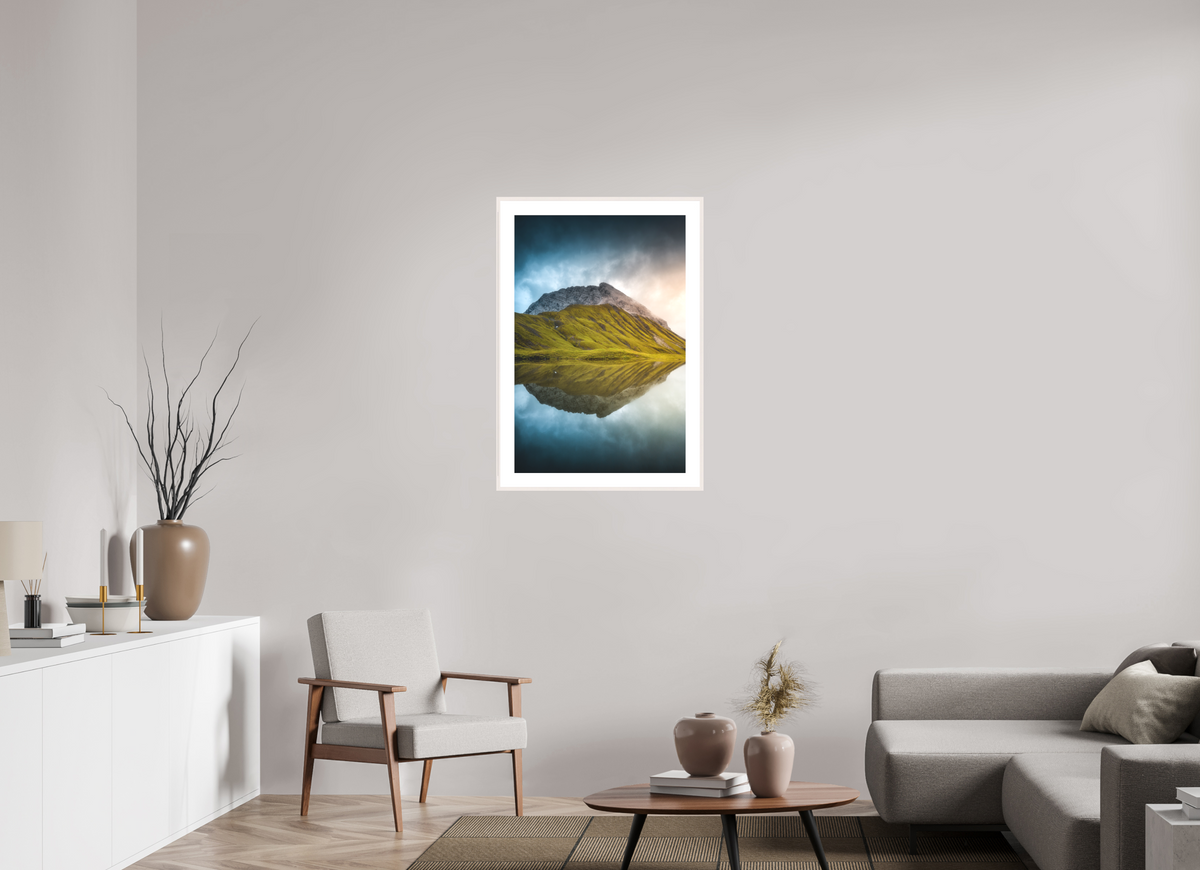 60 x 90 cm, Rahmen-Weiß Morning Light at the Monzabonsee, Zürs