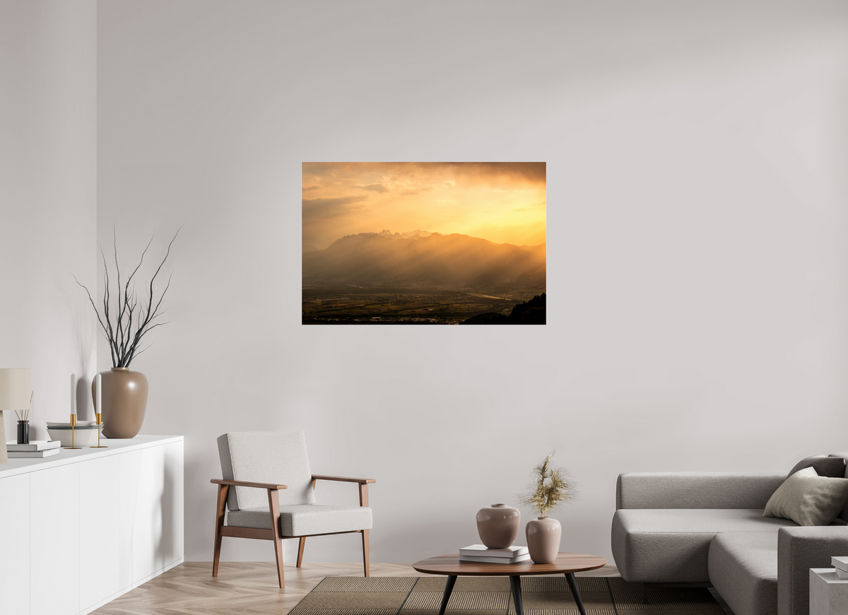 120 x 80 cm, Photo Print Under Acrylic Glass Hoher Kasten in Golden Light, Alpstein