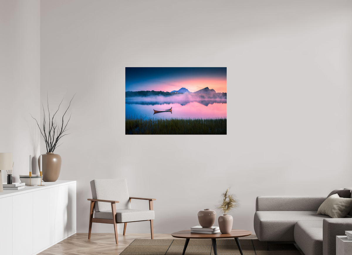 120 x 80 cm, Photo Print Under Acrylic Glass Evening Mood, Lofoten