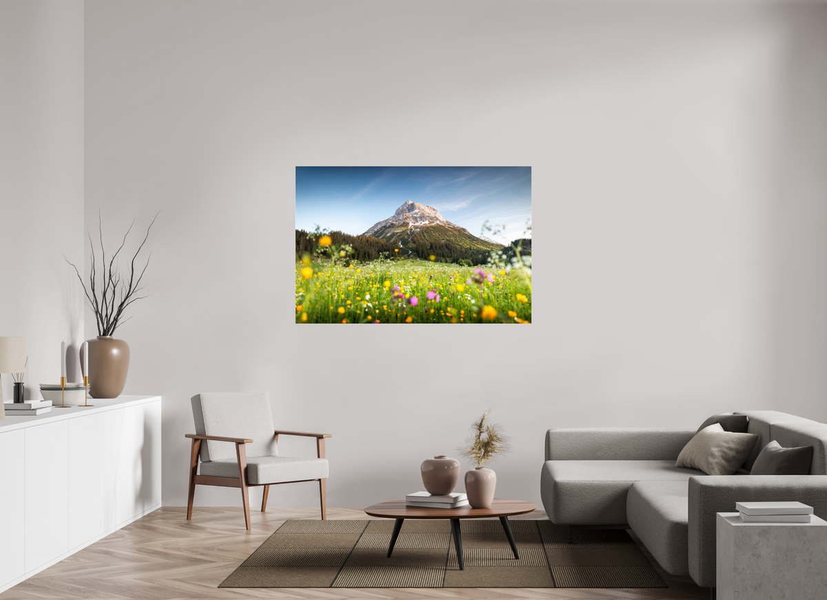 150 x 100 cm, Photo Print Under Acrylic Glass Omeshorn, Lech Alps