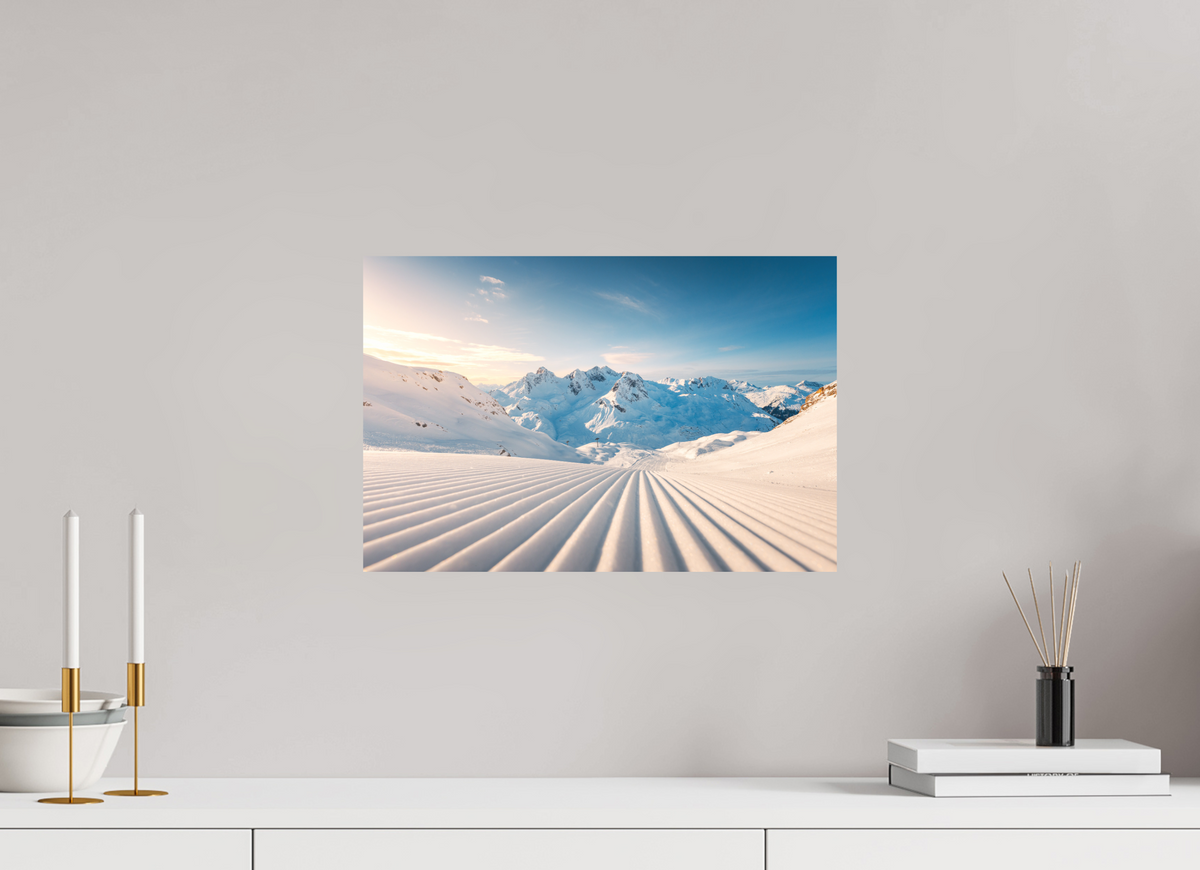 45 x 30 cm, Papierprint ohne Rahmen Freshly Groomed Slope, Zürs