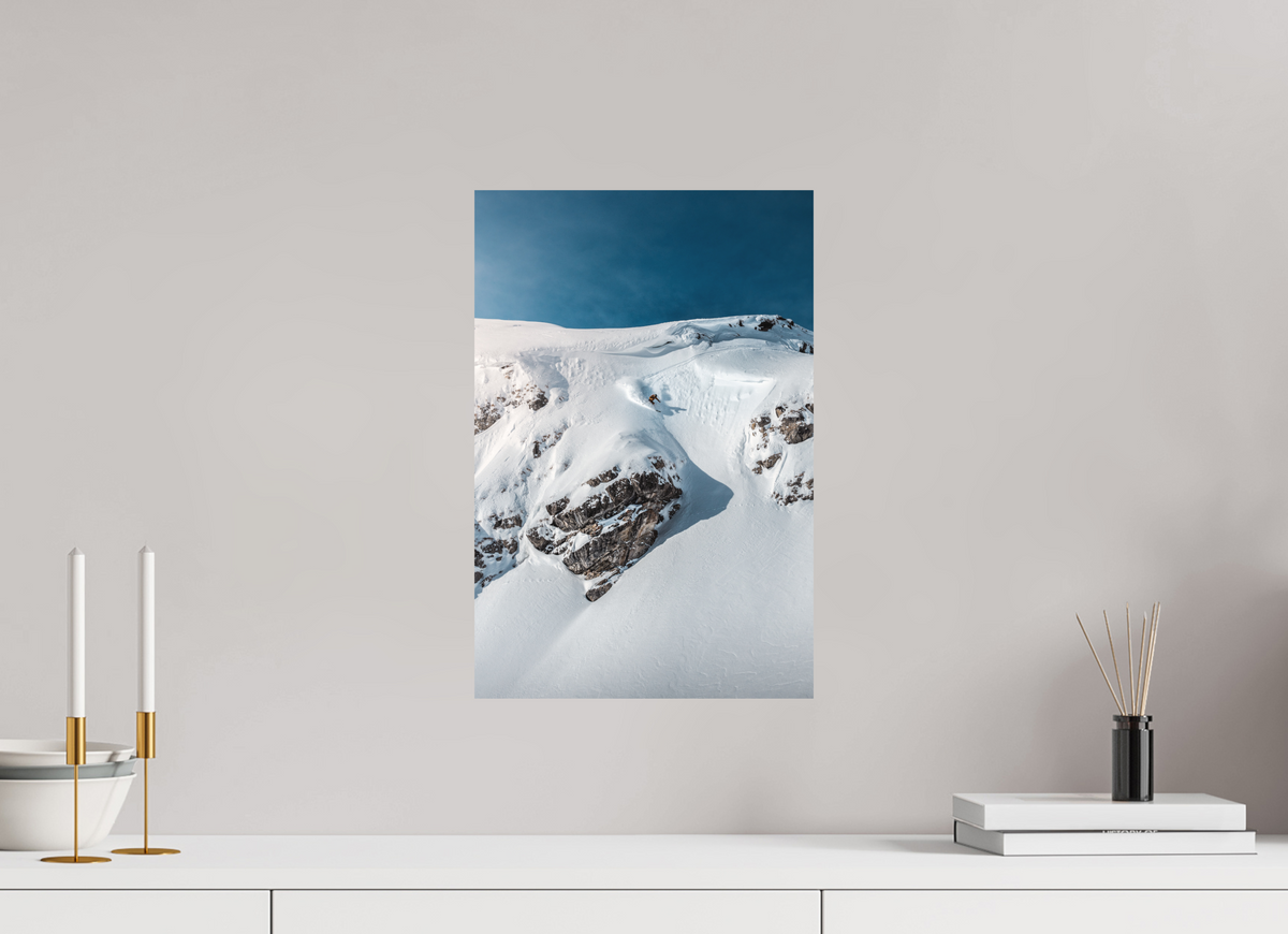 30 x 45 cm, Papierprint ohne Rahmen Skier Dropping a Steep Line, Arlberg
