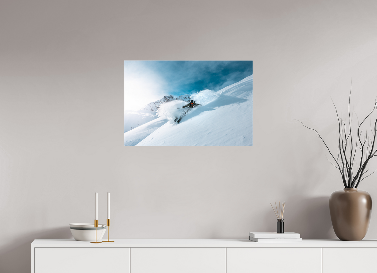 75 x 50 cm, Photo Print Under Acrylic Glass Deep Powder Turn, Zürs