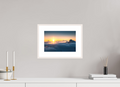 30 x 20 cm, Rahmen-Weiß Golden Sunset Over the Clouds