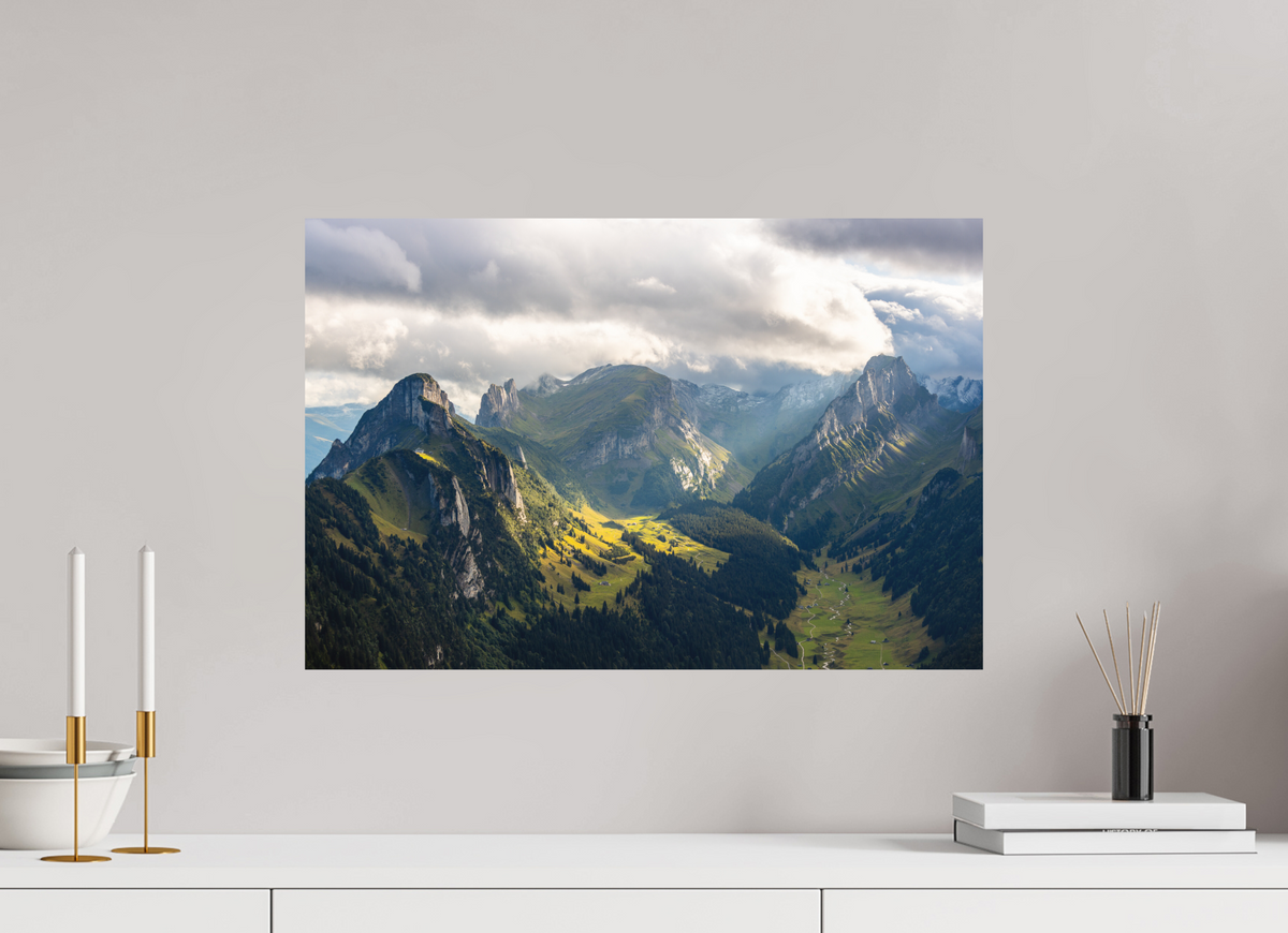 60 x 40 cm, Papierprint ohne Rahmen Valley in the Alpstein