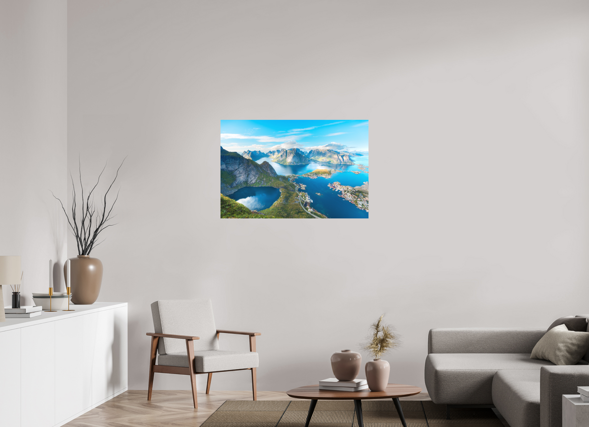 105 x 70 cm, Papierprint ohne Rahmen Reinebringen View, Lofoten Norway