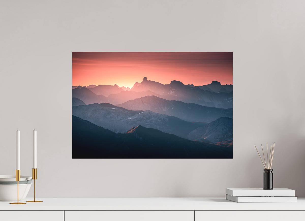 60 x 40 cm, Papierprint ohne Rahmen Mountain Layers Below the Mohnenfluh, Lech
