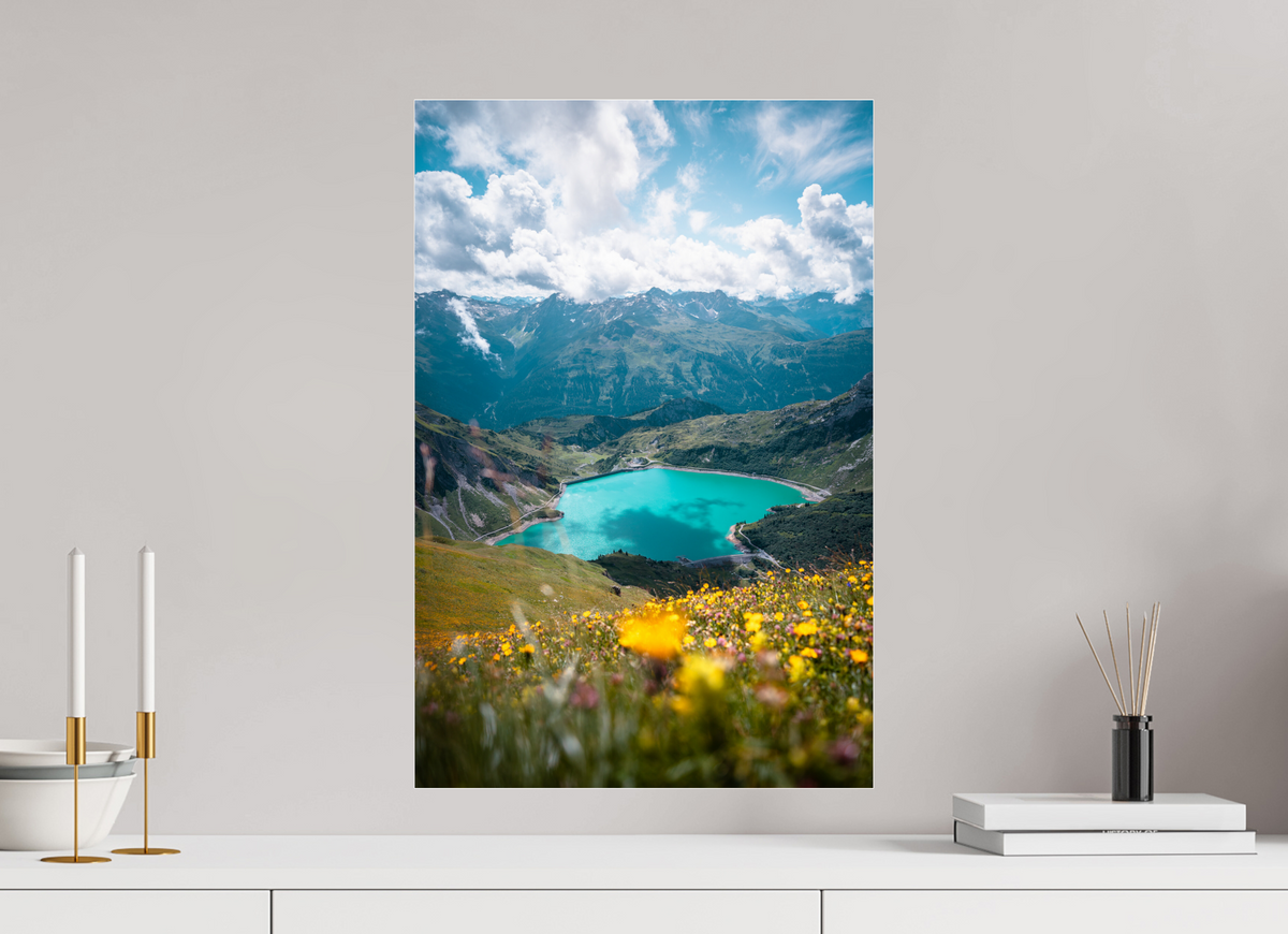 40 x 60 cm, Photo Print Under Acrylic Glass Turquoise Lake in Summer, Lech